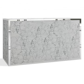 Milo Bar, Silver Frame, Marble Carrara